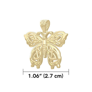 Celtic Butterfly Solid Gold Pendant GPD5688 - Jewelry
